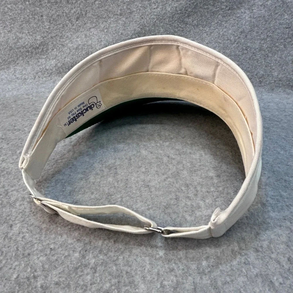 Palmer Script Unisex Cream Duckster Golf Visor Adjustable Vintage USA OSFM